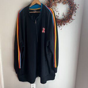 Psycho Bunny Men's Big & Tall Alston Stitched Logo Track Full Zip Jacket Sz 6XL